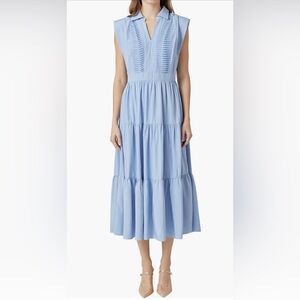 NWOT Endless Rose Women's Pintuck Tiered Midi Dress size xs